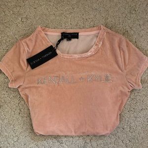 BRAND NEW velvet Kendall and Kylie Baby Pink Top